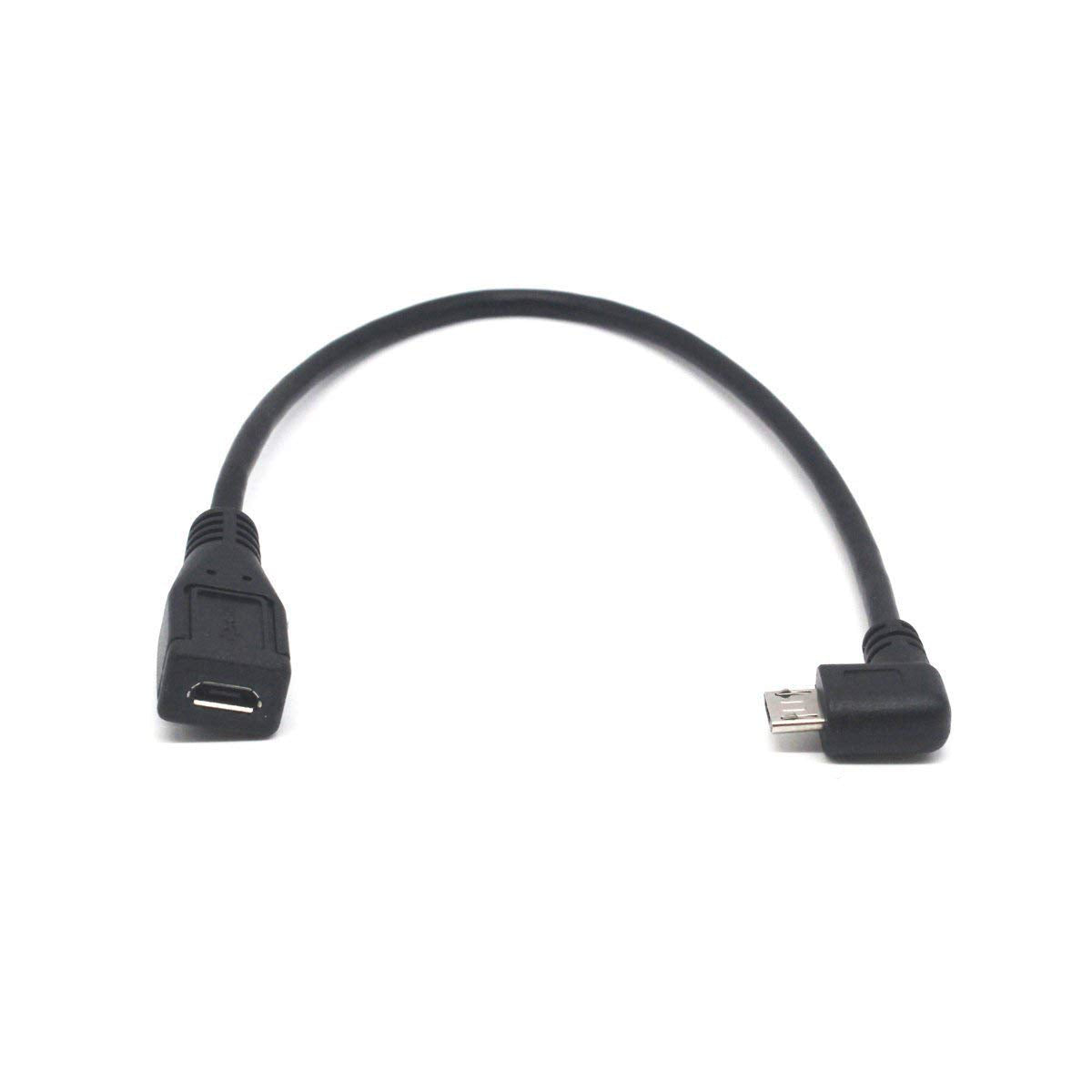 Micro USB Left Angle,Micro USB Extension Cable, 90 Degree Micro-B Male to Female Extension Cable, Data Transferring Cable Suitable for Samsung, HTC