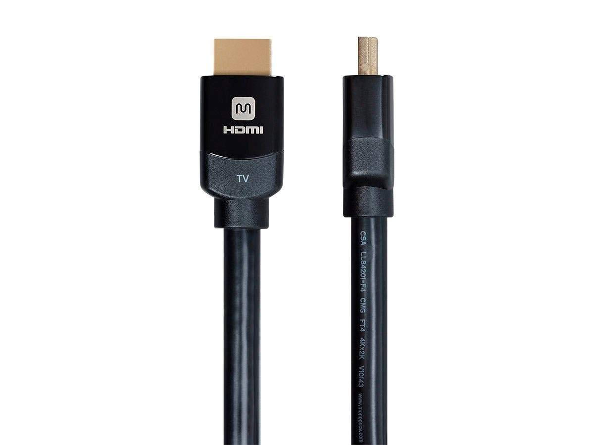 Monoprice High Speed HDMI Cable - 30 Feet - Black, Active, 4K@60Hz, HDR, 18Gbps, 28AWG, YUV 4:4:4, CL2 - DynamicView