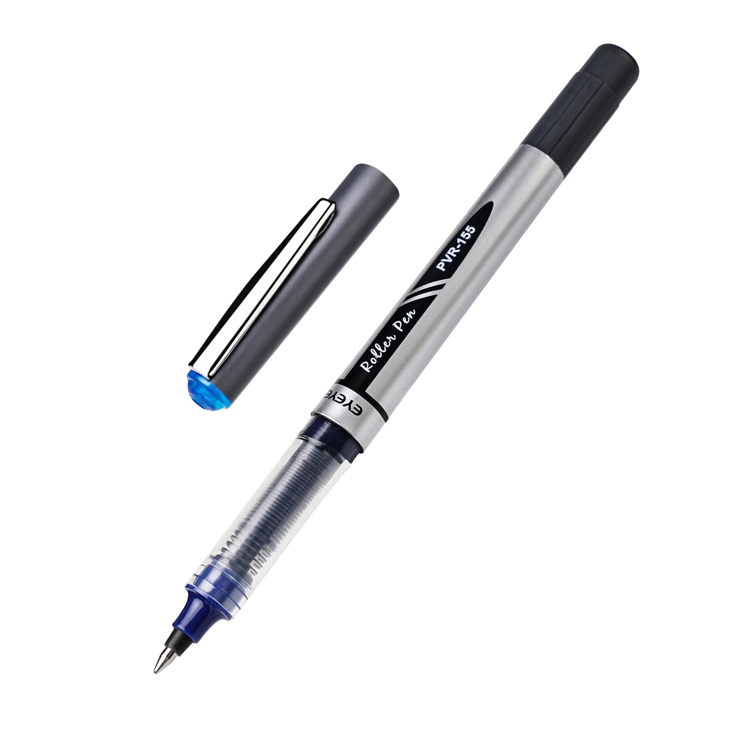 EYEYE 0.7mm Blue Pens Roller Ball, 12 Pack Medium Point Rollerball Pen Quick Dry, Liquid Ink Pens Fine Point Smooth Writing Pen for Journaling, Note