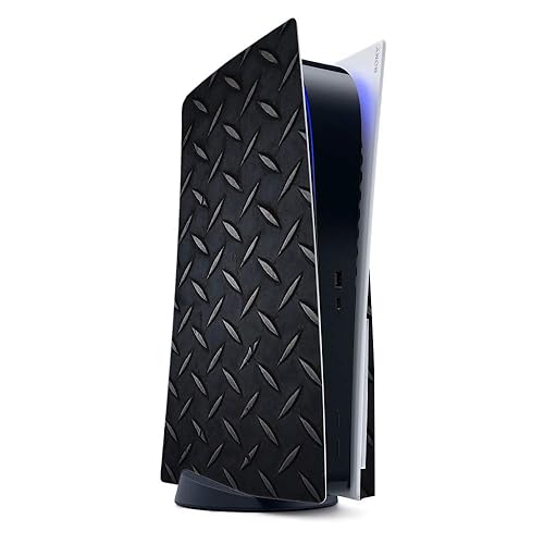 MightySkins Gaming Skin for PS5 / Playstation 5 - Black Diamond Plate | Protective Viny wrap | Easy to Apply and Change Style | Made in The USA