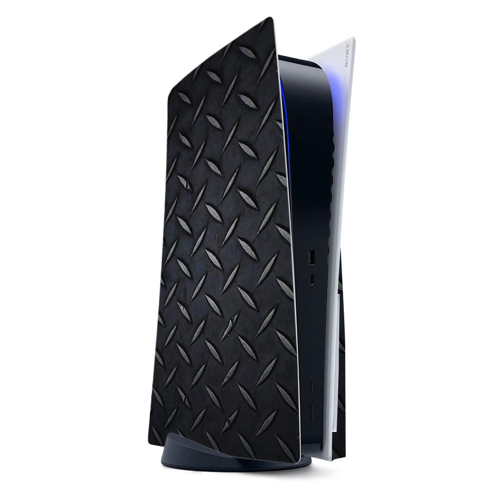 MightySkins Gaming Skin for PS5 / Playstation 5 - Black Diamond Plate | Protective Viny wrap | Easy to Apply and Change Style | Made in The USA