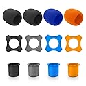 12 Pieces Shakeproof Anti-Rolling Handheld Microphone Windscreen Foam Cover & Mic Protection Silicone Ring & Bottom Rod Sleeve Holder Set for KTV