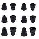 BLLQ 6 Pairs Replacement Triple Flange Conical Ear Tips Earbuds Eartips Silicone Buds for Most in Ear Headphones (Sony Senso Powerbeats Jaybird etc.)