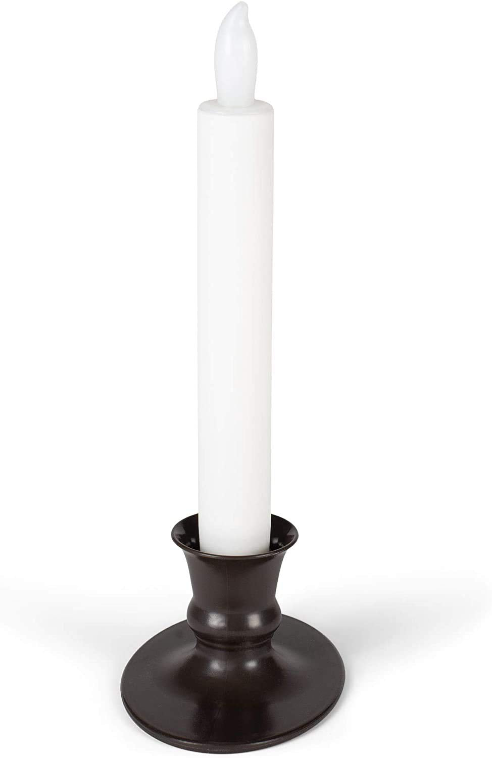 Mark Feldstein & Associates LED Taper Classic White 8 inch Acrylic Christmas Flameless Candles Set of 6 with Timer