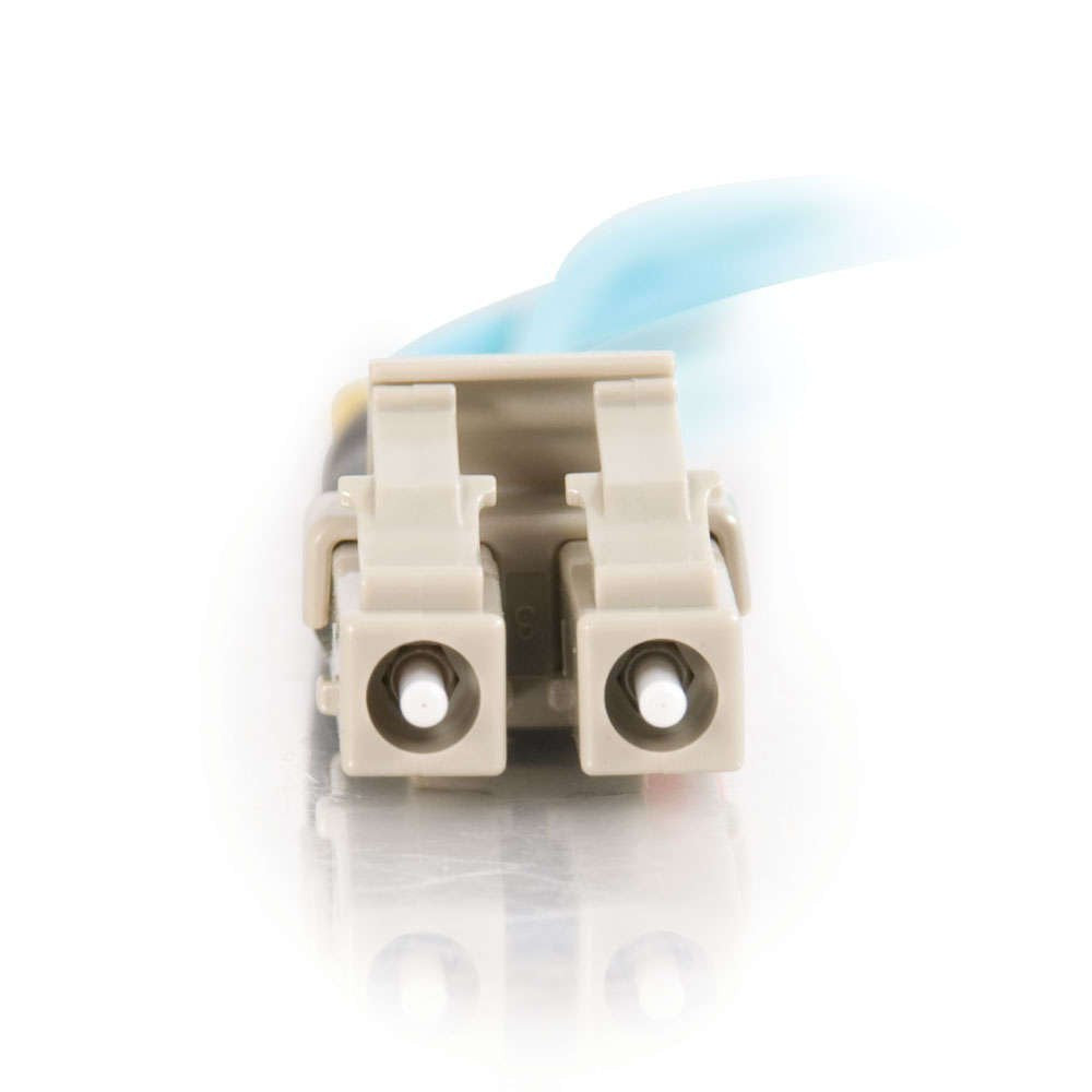 Legrand - C2G Fiber Optic Ethernet Cable, Aqua 10Gb 50/125 LC-LC Duplex Multimode Fiber Patch Cable, 1 Meter (3.3 Foot) PVC Coated Fiber Optic