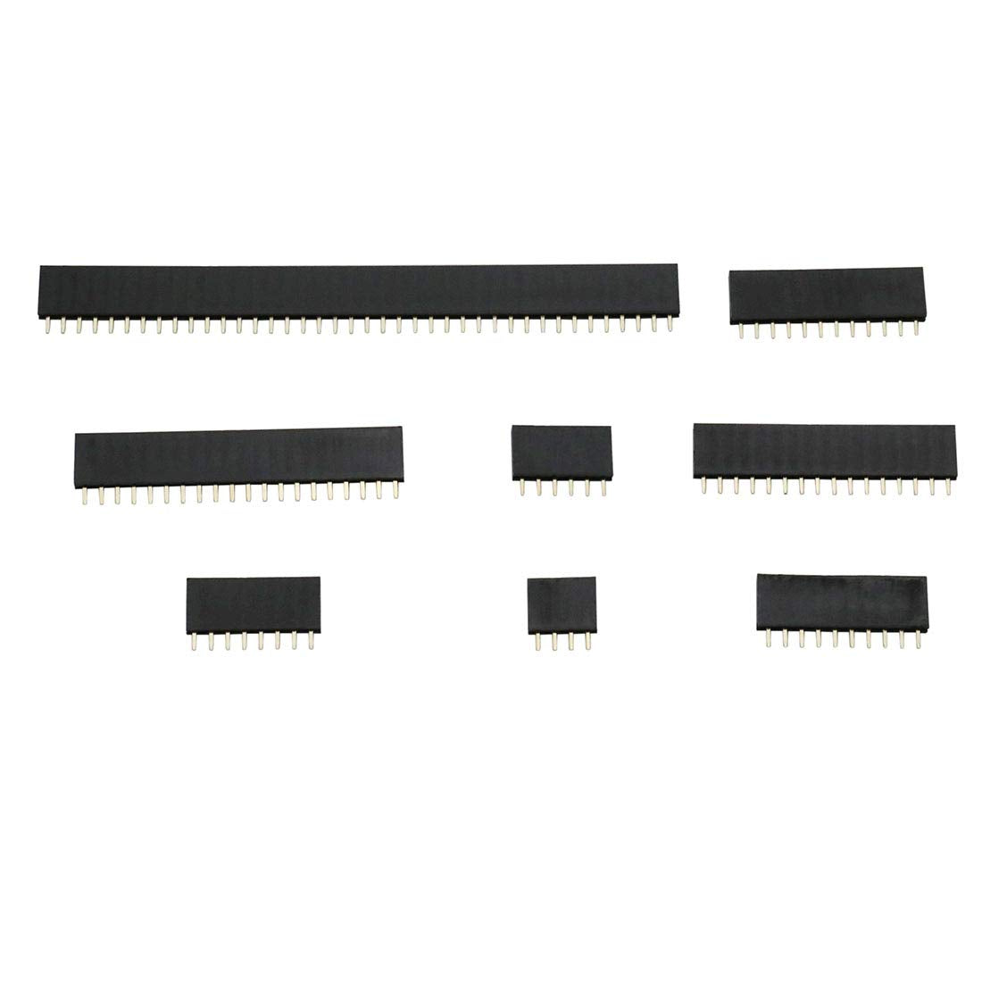 Didamx 120Pcs 2.54MM Single Row PCB Board Female Pin Header Socket Connector Strip for Arduino Prototype Shield