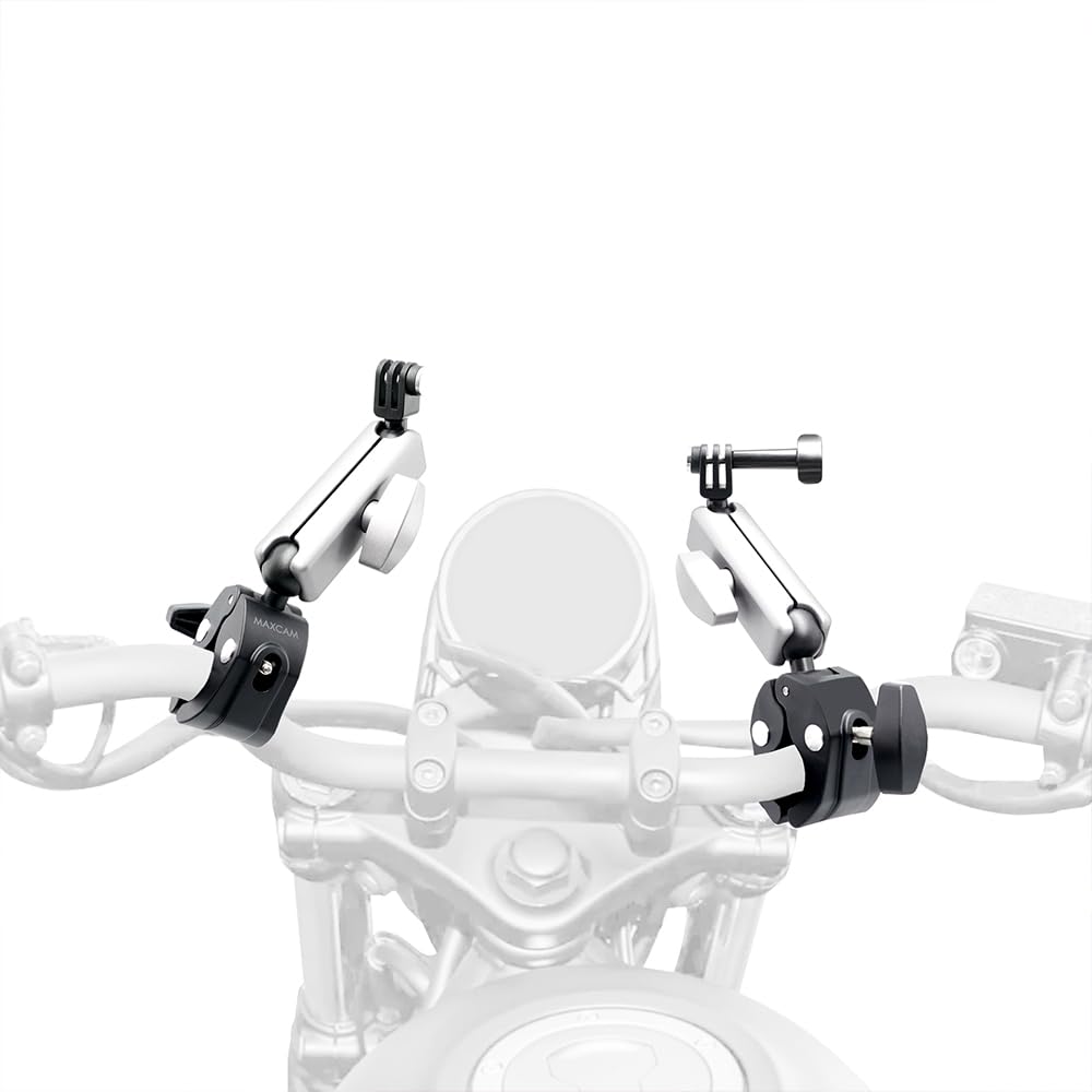 MAXCAM Aluminum Alloy Motorcycle Riding Bracket Clip Compatible for DJI Osmo Action 5/4/3