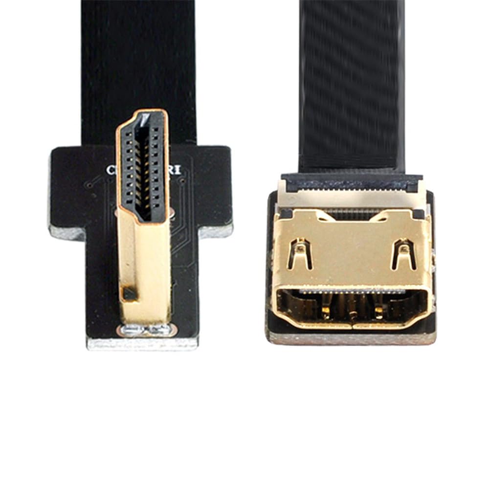 xiwai CYFPV Right Angled 90 Degree HDMI Male to Female FPC Flat Cable for HDTV Multicopter Aerial Photography (0.5M)