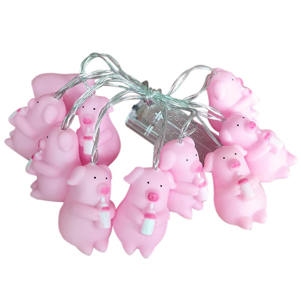 Penfly 10LEDs Decorative Animal Shape Night Mood Light Romantic Lamp for Home Indoor Bedroom Party Festival Kids Room Décor (Pig Style 1)