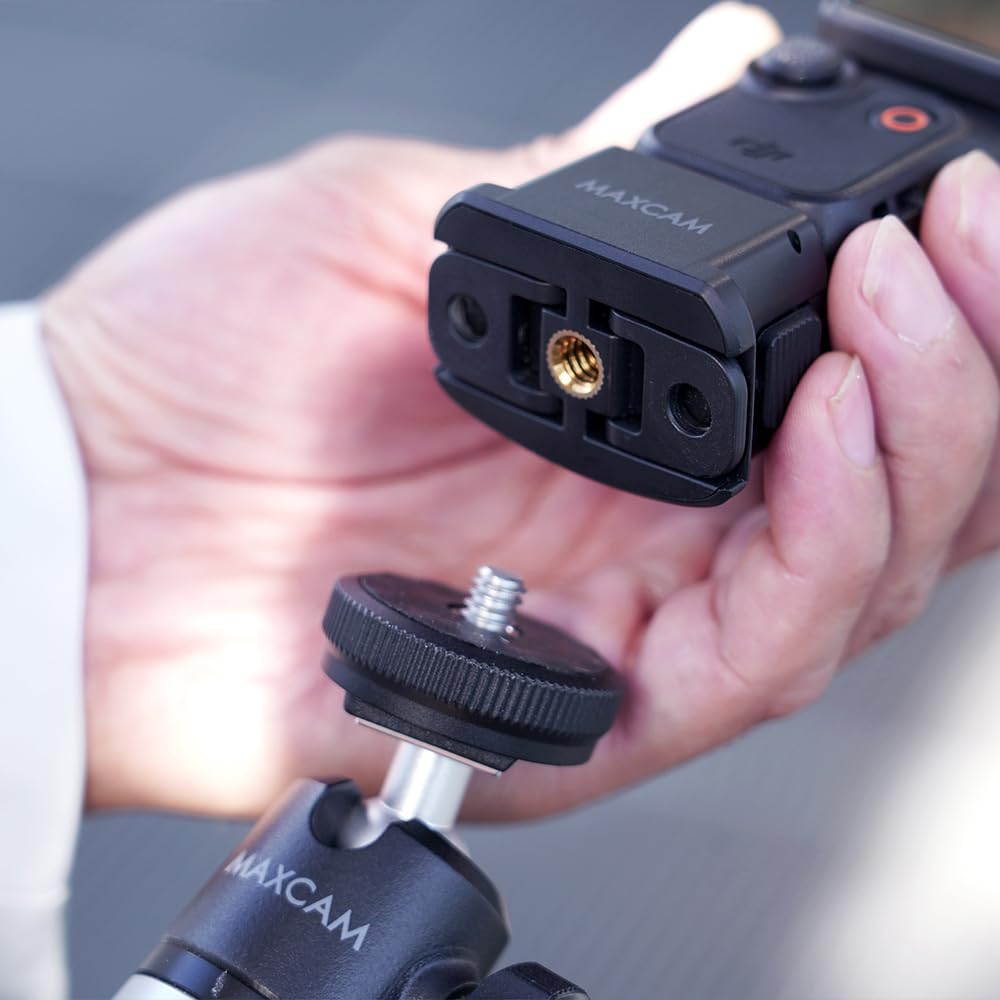 MAXCAM for DJI Pocket 3 Multi-Function Quick Release Charging Base Lightweight Compact Design with 1/4" Screw Hole to Charge While Shooting