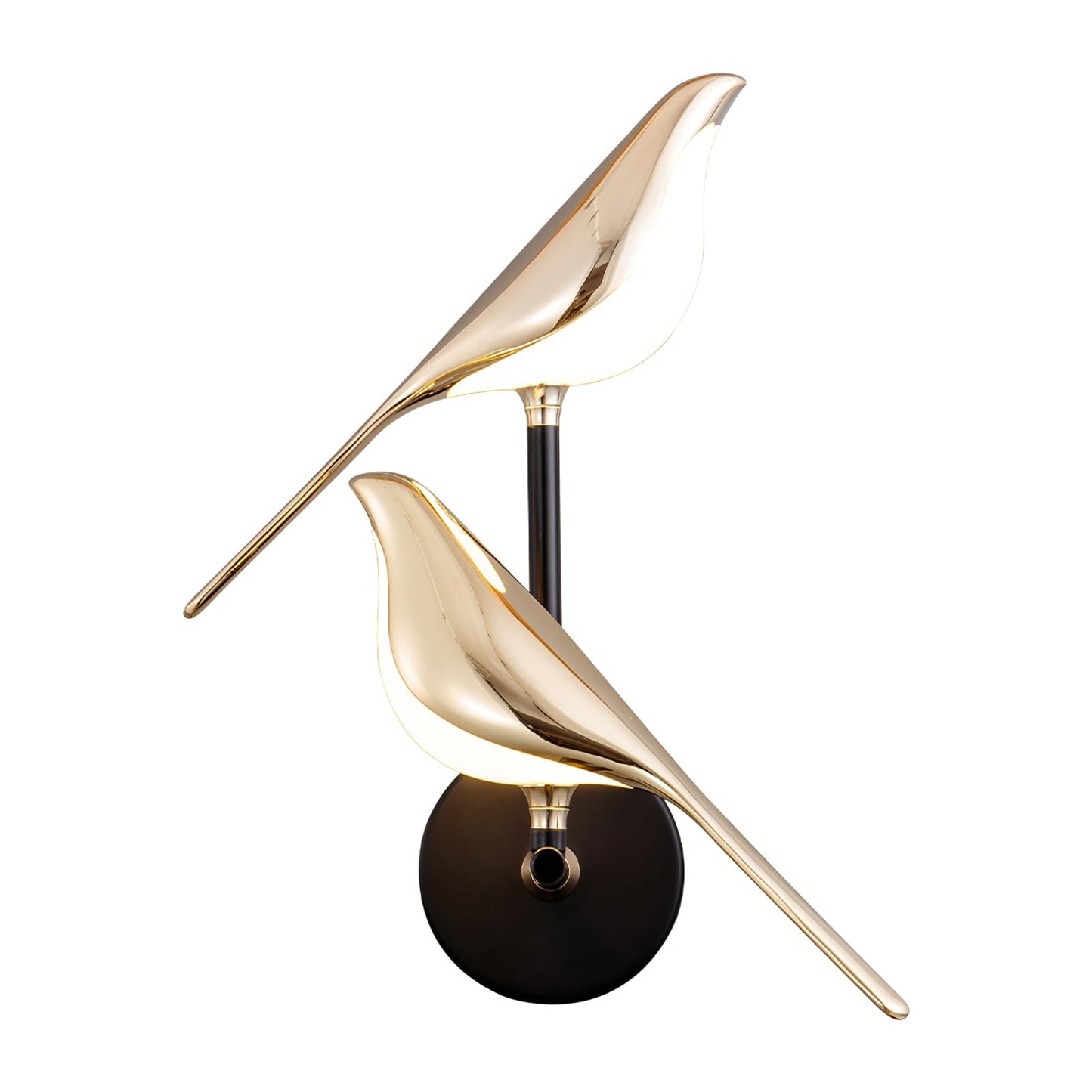 Modern Birds Wall Lamp Gold Wall Sconces Creative Bird Shap Metal Lamp Body with Acrylic Lampshade with Adjustable Angle Bedside Night Light