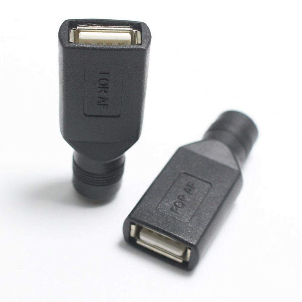 Acxico 4 pcs USB Female to 5.5mm x 2.1mm Female DC Power Converter Charger Adapter Connector
