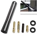 GTP 3" Real Carbon Fiber Short Antenna Black Aluminum Vehicle Car Screw-in Stubby Aerial Replacement