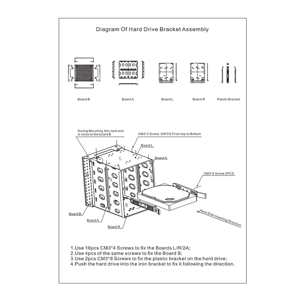Saycker Stainless Steel Hard Drive Cage, 5.25" to 5X3.5 Rack SAS for Computer, Hard Driver Tray with Fan Space - Hard Drive Cage Adapter Rack