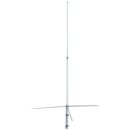 Tram® 200-Watt Dual-Band 2-Section Fiberglass Base Antenna with 50-Ohm UHF SO-239 Connector, 8-Ft. 4-in. Tall (Silver)