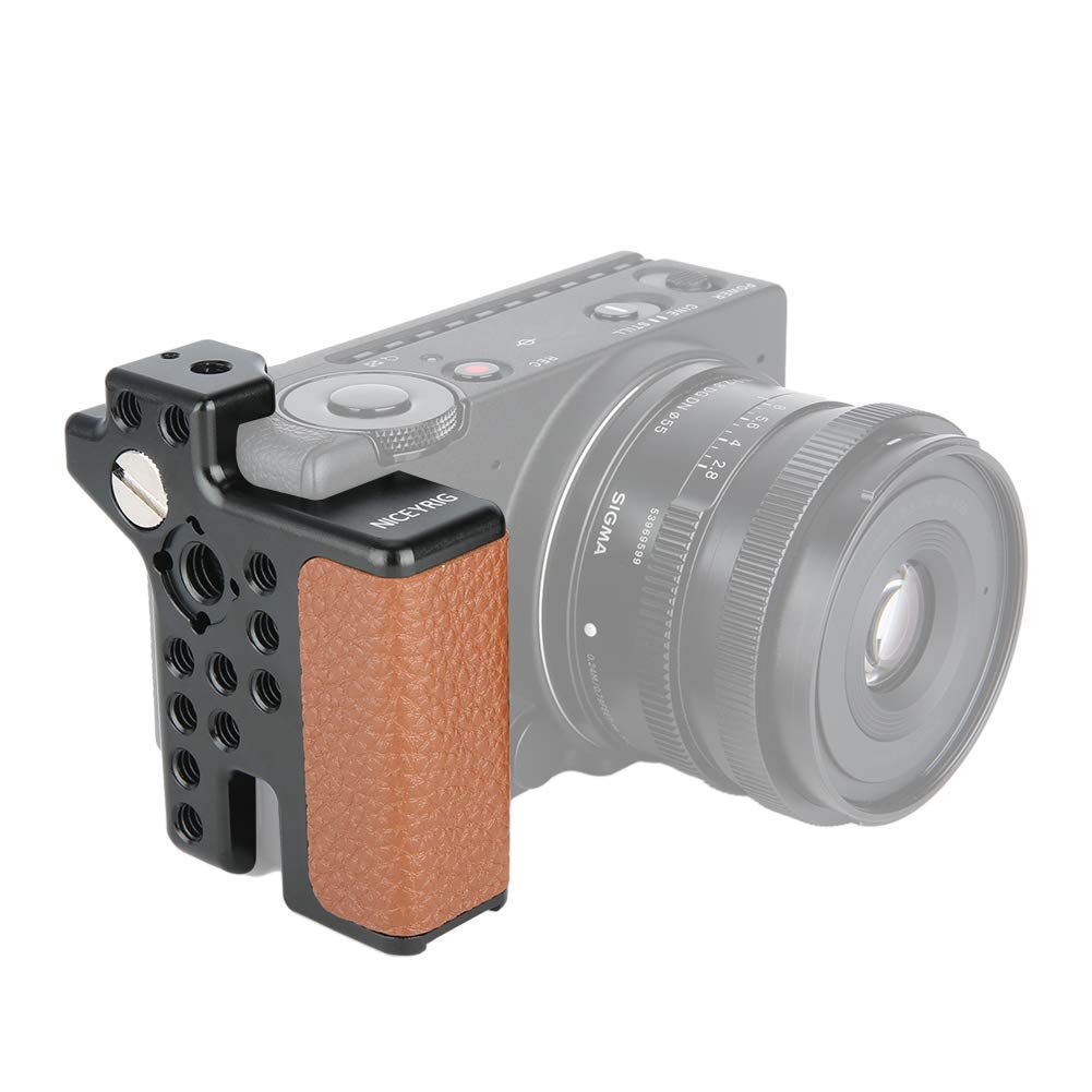 NICEYRIG Grip for Sigma FPL FP, Camera Right Handle with Premium Leather (Brown Color) - 370