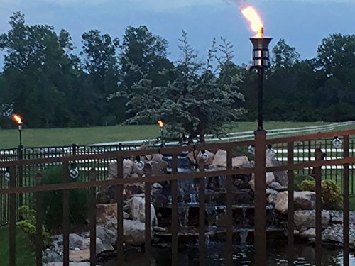 Tru-Post® Oil Lamp (Torch) for a Deck Railing or Fence Post (2 inch x 2 inch Aluminum Post Cap, Black)