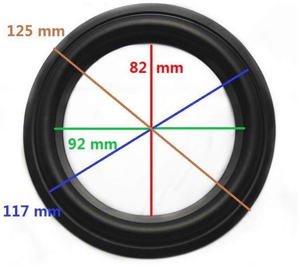 LinaLife 2pcs 5 inch 5" Speaker Foam Surround Repair Kit, 125mm Perforated Rubber Edge Rings Replacement Parts Speaker Repair DIY Speaker Surround