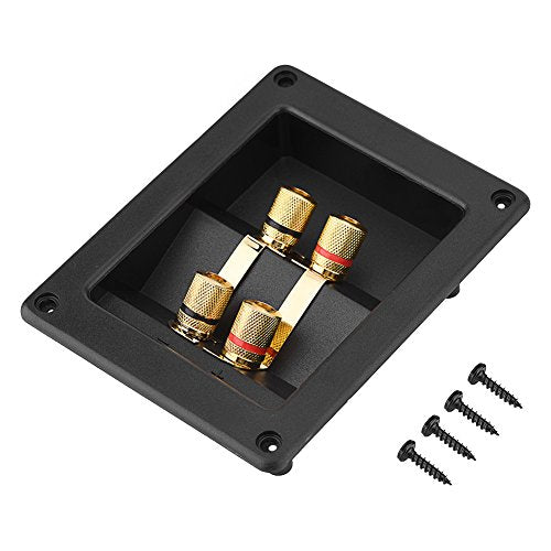 4-Way Speaker Box Terminal, 4 Copper Binding Post Terminal Cable Connector Speaker Box Subwoofer Plug