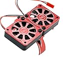 Power Hobbies Aluminum Heatsink 40mm 1/8 1/6 1/7 Dual High Speed Cooling Fans w/Cover (Red)