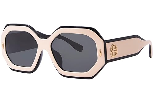 Tory Burch Sunglasses TY 7192 U 196187 Black/Ivory Dark Grey Solid, 55/16/140