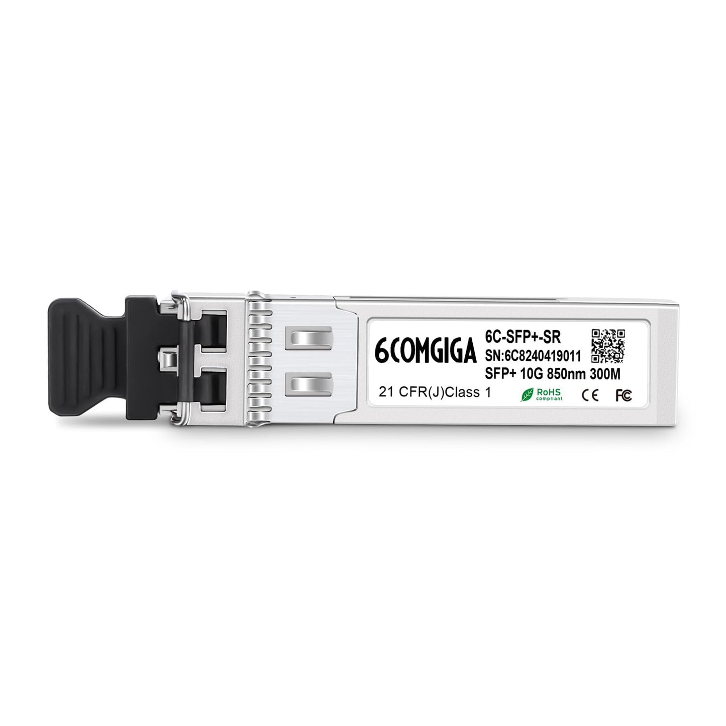 6COM 6COMGIGA 10GBase-SR SFP+ Transceiver, 10G LC 850nm Multi-Mode Module, up to 300 Meters, for HP J9150A and Other Open Switches