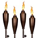 Garden Torches for Outside -Deco Home Pack of 4 Metal Garden Torches Citronella Oil for Outdoor Ambiance - Decorative and Functional Citronella
