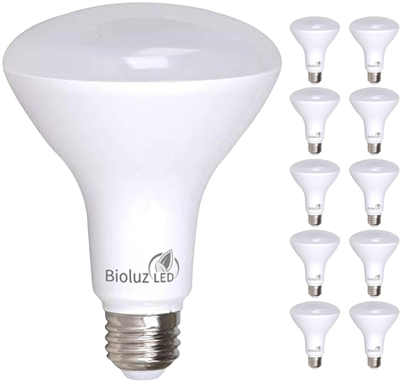 Bioluz LED 10 Pack BR30 LED Bulbs, Indoor Flood Lights 90+ CRI 75W Equivalent uses 9.5W 2700K Warm White 850 Lumens, E26 Base Dimmable Instant On