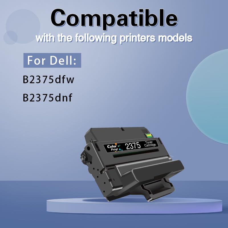 1-Pack Compatible Toner Cartridge Replacement for Dell B2375DNF Toner Cartridge 2375DNF 2375 C7D6F 593-BBBJ 8PTH4 Used for Dell B2375dfw B2375