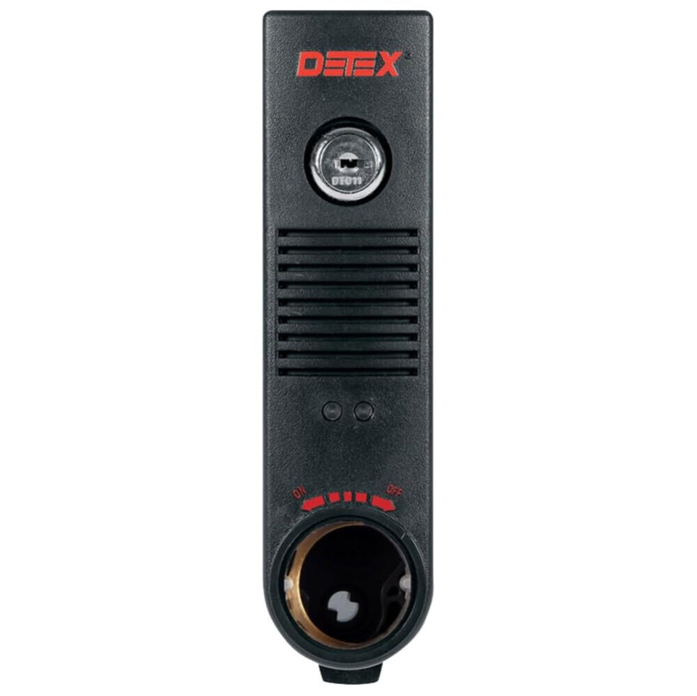 Detex EAX-500 Series Stand Alone Surface Mount Door Alarm, Exit Alarm Function, Black Finish