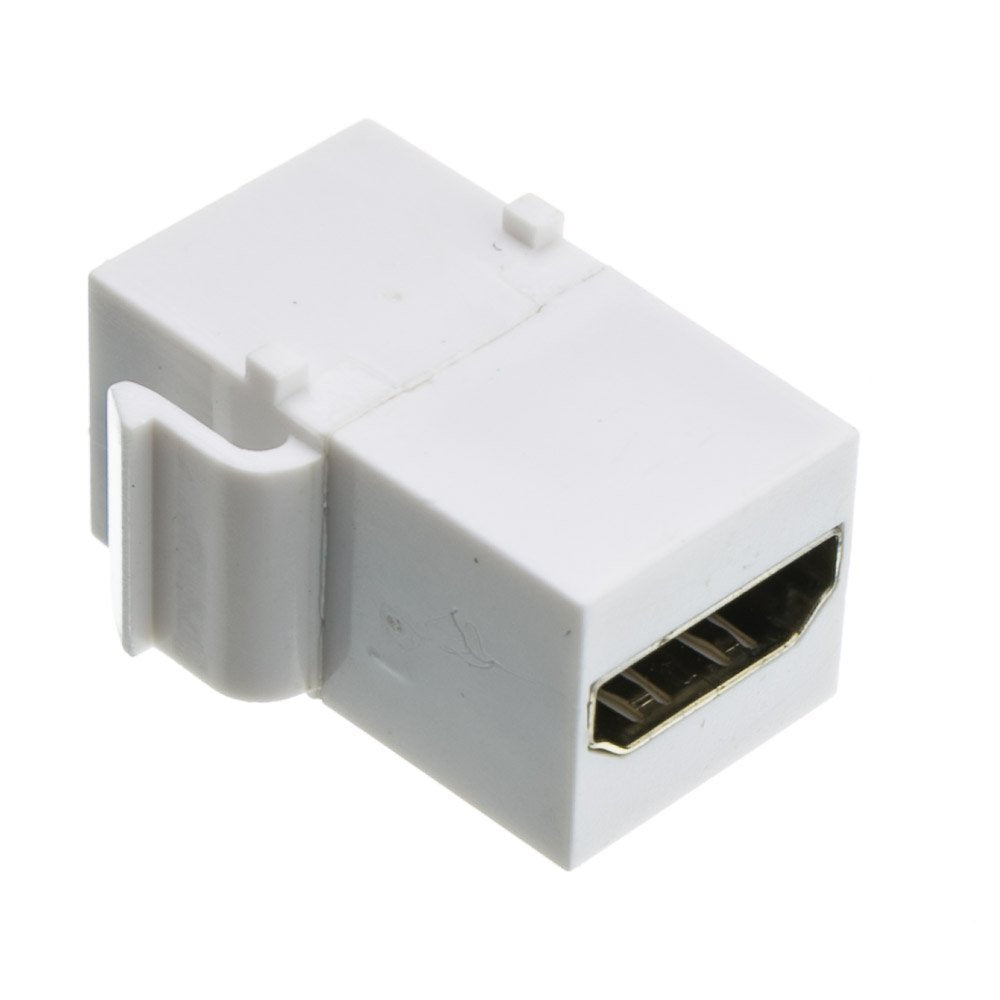 CableWholesale HDMI High Speed Keystone Insert Coupler, HDMI Type-A Female to HDMI Type-A Female, 4K 60Hz, White