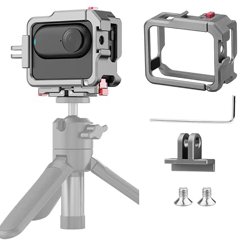 Coyktonty Cage for Insta360 GO 3S/GO 3, Aluminum Alloy Quick-Release Protective Frame with a Cold Boot Slot and Adapter, it can be Connected to a