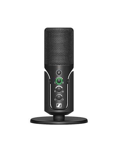 SENNHEISER Professional Profile - USB Cardioid Condenser Microphone & Table Stand, 1.2 m USB-C Cable - Mute Button, Built-in Headphone Jack, Gain, Mix