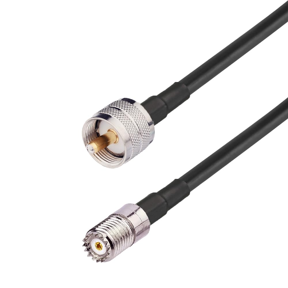 supmory MINI-UHF Adapter MINI-UHF Female to PL259 UHF Male RG58 Cable 3.3 feet