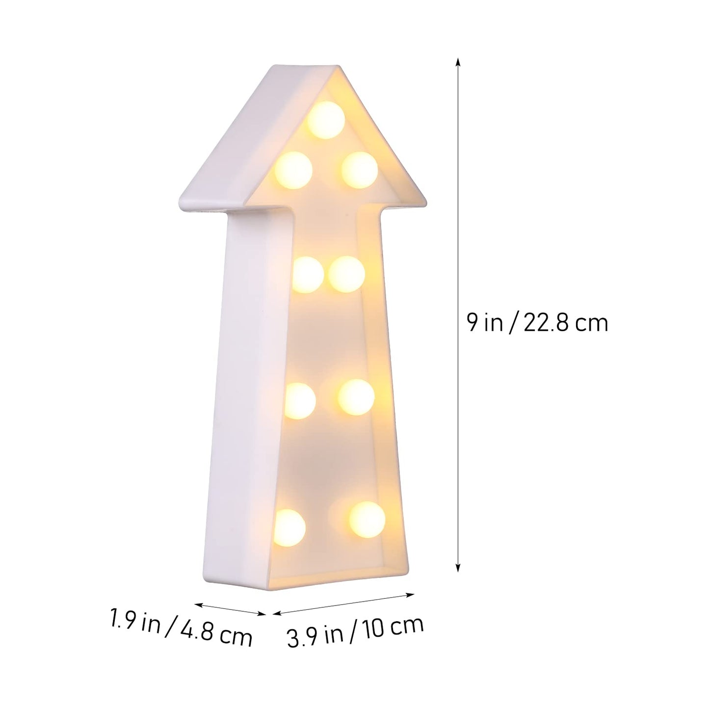 3D Arrow Sign Light LED Plastic Arrow Shaped Sign-Lighted Marquee Arrow Sign Wall Decor for Christmas Birthday Kids Room Wedding Party Decor(White)