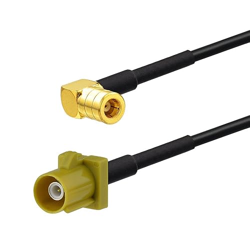 Eightwood Satellite Radio Antenna Adapter Cable 6 inches Fakra Curry Code K Male to SMB Female Right Angle Compatible with Sirius XM Car Vehicle Radio