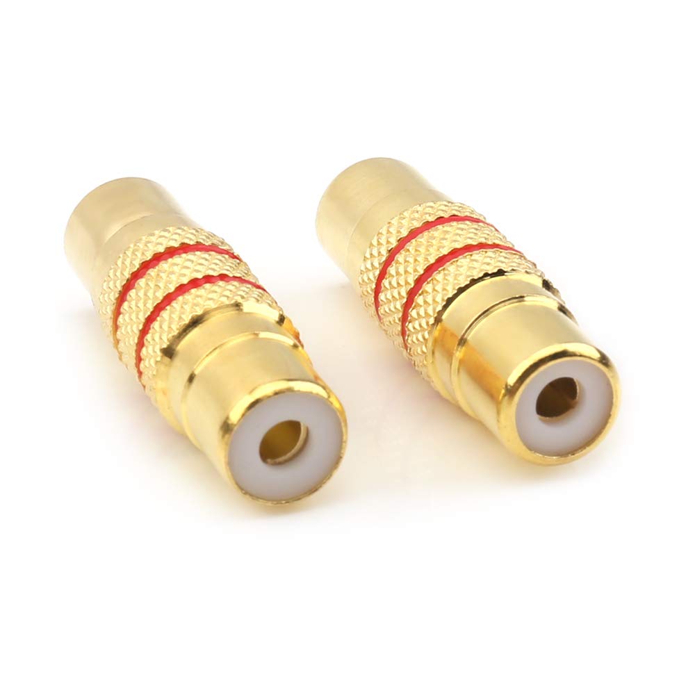 NANYI RCA Female to RCA Female Interconnect Coupler Adapter, with Gold Plated Housing for Mixer Amplifiers Cable link-2pack
