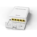 Reidubo 5 Ports Outdoor PoE++ Gigabit Extender, 1 in 4 Out PoE Repeater with 1000Mbps, IEEE802.3af/at/bt IP65 Waterproof, Extend Additional
