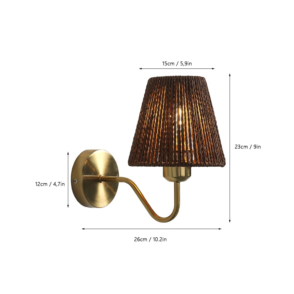 LZPZRUI Rustic Wall Lamp Set of Two Indoor Farmhouse Vanity Lighting Fixtures (Conical-Brown)