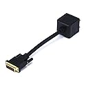 Monoprice Video Splitter - DVI-D Male to DVI-D Female x2, Gold Plated, Black