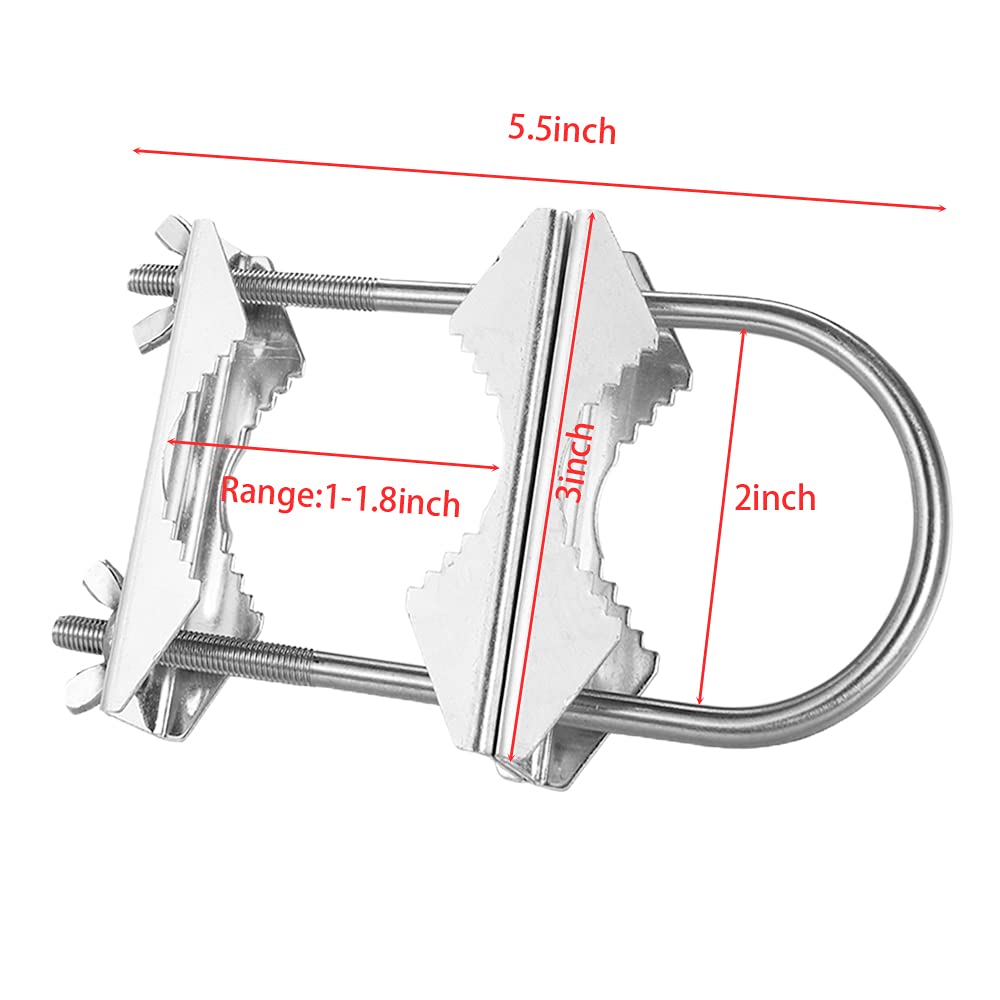 Double Antenna Mast Clamp Heavy Duty Pole to Pole Mounting Kit V Jaw Block with U-Bolt Mounting Hardware for TV CB Ham Antenna Parasols Flags