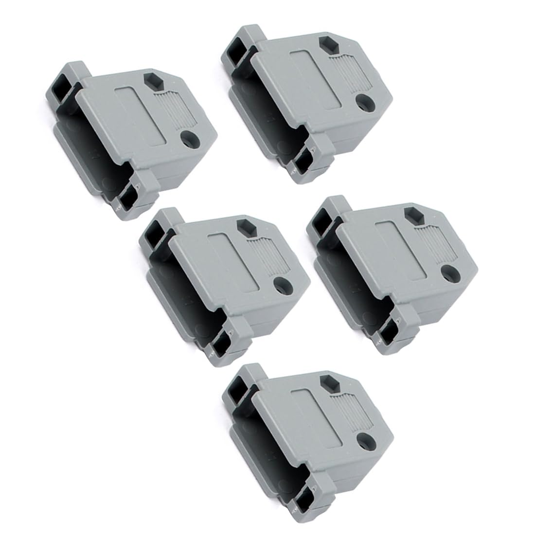uxcell a16010300ux0212 Serial Port D-Sub DB15 Connector Kit Gray Plastic Hoods Shell (Pack of 5)