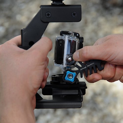 Fotodiox Pro GoTough Sharkbite - Black Aluminum Metal GoTough Wrench for Tightening GoPro Mounting Knobs, Screws and Bolts; Shark Styled Wrench