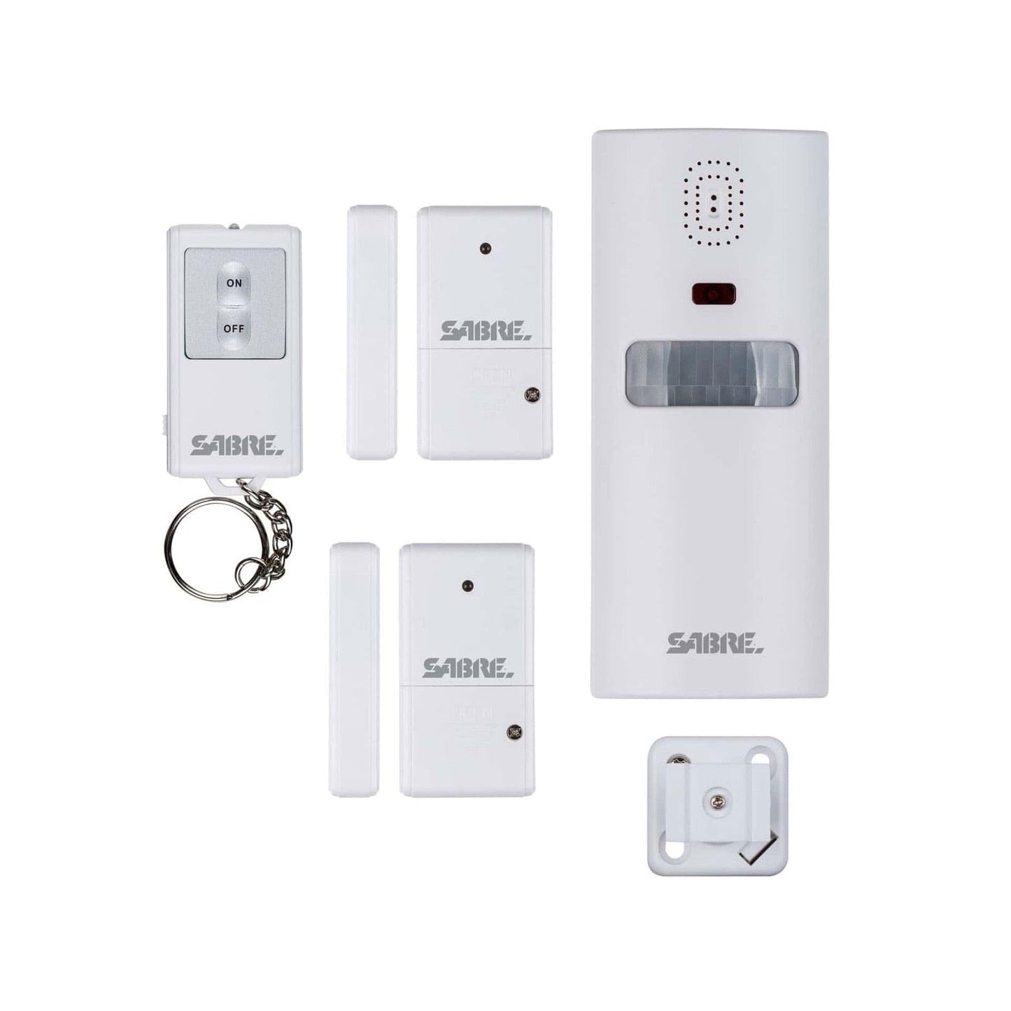 Sabre Home Security System with Remote, 125dB Alarm, Audible Up to 850 Feet (259 Meters), Wireless, Comes with 1 Motion Sensor Alarm, 2 Door or Window