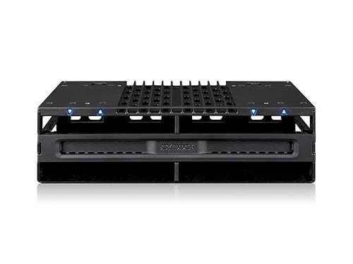 ICY DOCK 4 Bay 2.5 SAS/SATA SSD/HDD Tool Free Mobile Rack for 5.25" Bay | flexiDOCK MB024SP-B