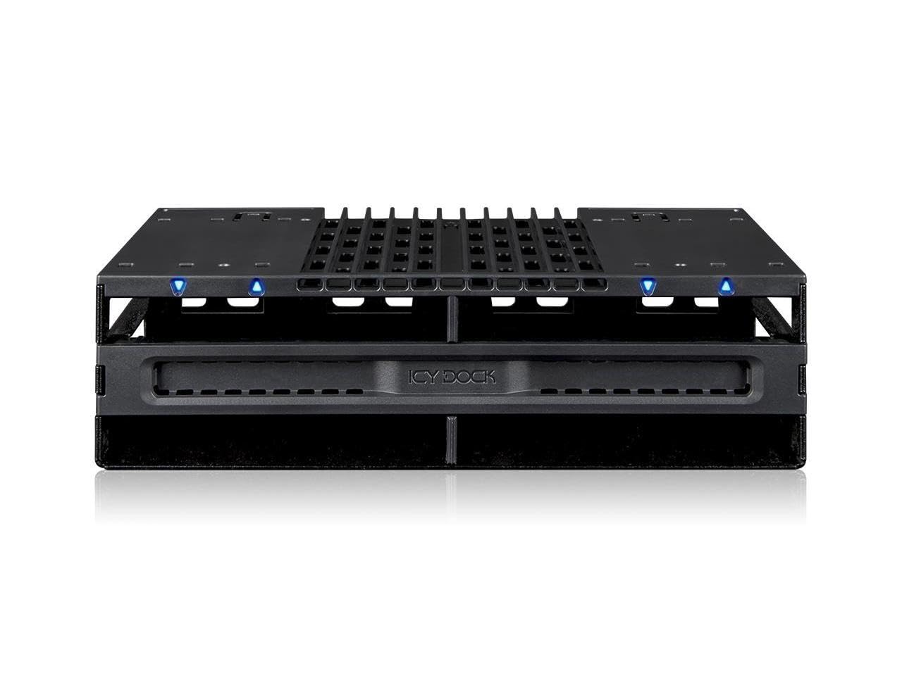 ICY DOCK 4 Bay 2.5 SAS/SATA SSD/HDD Tool Free Mobile Rack for 5.25" Bay | flexiDOCK MB024SP-B