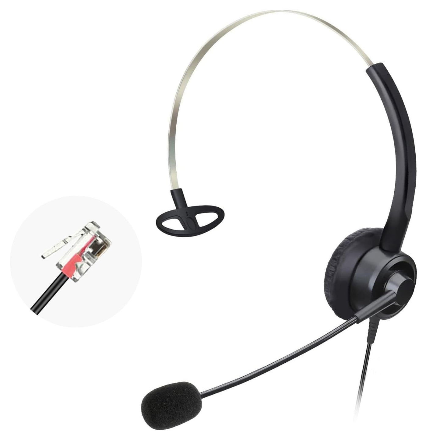 Xintronics RJ9 Phone Headset with Microphone Noise Cancelling Office Telephone Headphone Compatible with Avaya 1416 9508 1408 1120 5410 5420 9408 9640