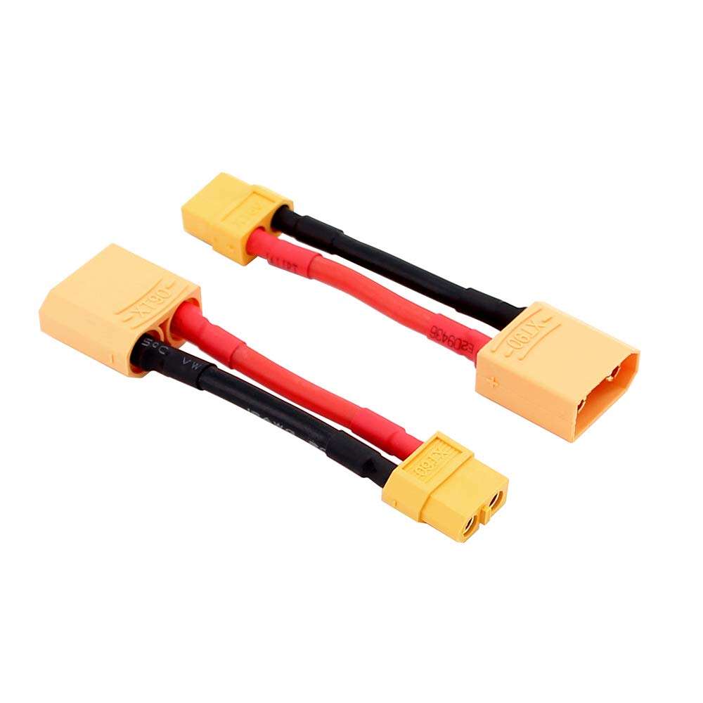 OliYin 3pcs XT90 Male to XT60 Female Connector Converter Adaptor with 12awg 1.96inch 5cm Cable(Pack of 3)