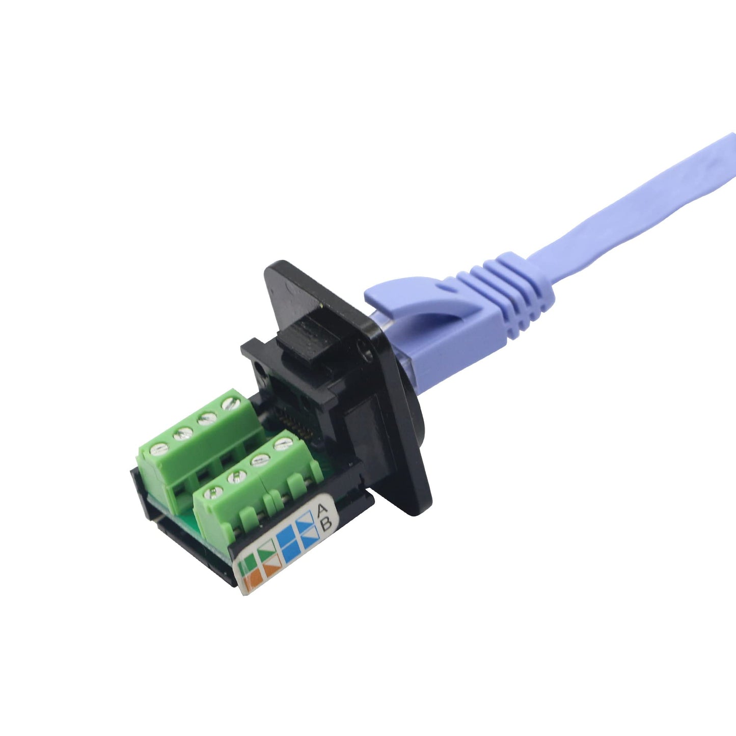 SHANFEILU RJ45/8P8C D-Type Panel Mount Ethernet Extender Cat5E Terminal Solderless Network Adapter Keystone Jack Crimping Data Female Connector