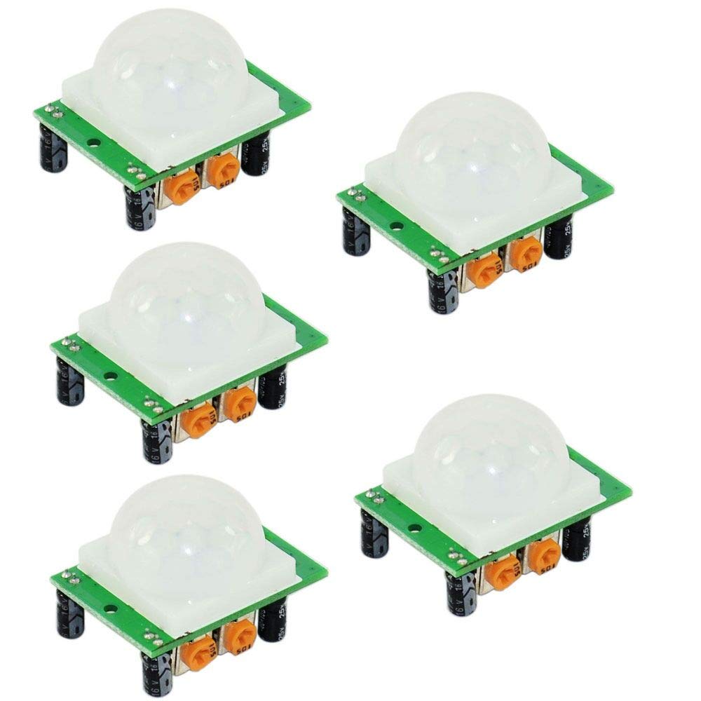 Rcvaoth 5PCS HC-SR501 Pir Motion IR Sensor Body Module Infrared